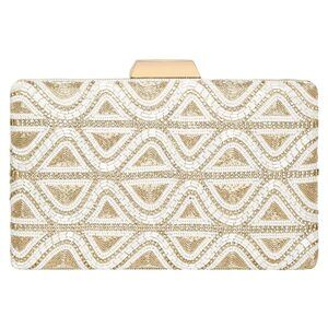1656 White Clutch Purses Gift Wedding Handmade Evening Handbags Party
